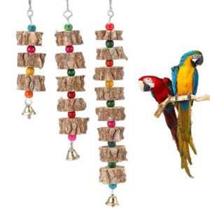 Natural Wooden Parrot Chew Toy and Cage Decoration
